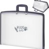 11x17 Kids Art Portfolio - Accordian File Organizer with 13 Pockets, Art Portfolio for Kids with Handle and Zipper Closure - Oxford Cloth, Frosted...