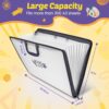 11x17 Kids Art Portfolio - Accordian File Organizer with 13 Pockets, Art Portfolio for Kids with Handle and Zipper Closure - Oxford Cloth, Frosted...