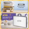 11x17 Kids Art Portfolio - Accordian File Organizer with 13 Pockets, Art Portfolio for Kids with Handle and Zipper Closure - Oxford Cloth, Frosted...