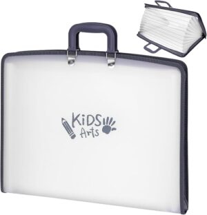 11x17 Kids Art Portfolio - Accordian File Organizer with 13 Pockets, Art Portfolio for Kids with Handle and Zipper Closure - Oxford Cloth, Frosted... 11x17 Kids Art Portfolio - Accordian File Organizer with 13 Pockets, Art Portfolio for Kids with Handle and Zipper Closure - Oxford Cloth, Frosted...
