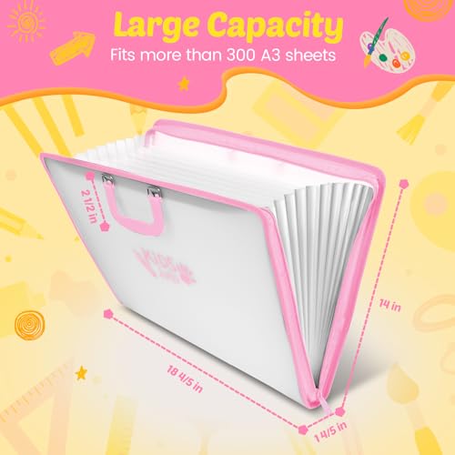 11x17 Kids Art Portfolio - Accordian File Organizer with 13 Pockets, Art Portfolio for Kids with Handle and Zipper Closure - Oxford Cloth, Frosted... 11x17 Kids Art Portfolio - Accordian File Organizer with 13 Pockets, Art Portfolio for Kids with Handle and Zipper Closure - Oxford Cloth, Frosted...