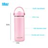 2Pack 18oz Kids Insulated Water Bottle - Bulk Stainless Steel Water Bottles for School Boys/Girls Flip Top Leak Spill Proof Vacuum Metal Cups BPA...