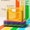 7 Pack Plastic Expanding File Folder, Transparent envelopes with Snap Closure, No Dividers, Large Capacity, Fit Legal/B4 Size for School, Office,...