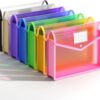 7 Pack Plastic Expanding File Folder, Transparent envelopes with Snap Closure, No Dividers, Large Capacity, Fit Legal/B4 Size for School, Office,...