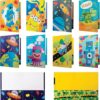 8 Kids Pocket Folders - Homework Folders in Futuristic Robots, Spaceships and Blocks Themes - Kids Folders with Pockets -8 Unique Designs in Front...