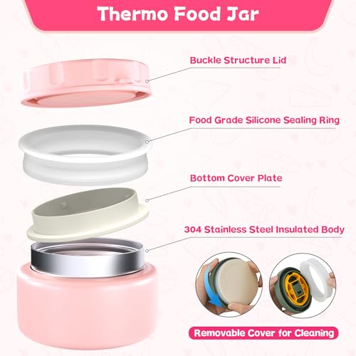 Aimsnk Lunch Box Kids, Bento Lunch Box for Kids with Thermo 8oz Food Jar, Leak Proof Hot Lunch Containers with 4 Compartment, Bento Box for Kid... Aimsnk Lunch Box Kids, Bento Lunch Box for Kids with Thermo 8oz Food Jar, Leak Proof Hot Lunch Containers with 4 Compartment, Bento Box for Kid...