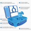 Amathley Bento Box Adult Lunch Box Kids,Lunch Containers for Adults/Kids/Toddler,5 Compartments Bento Lunch Box with Sauce Vontainers,Microwave &... Amathley Bento Box Adult Lunch Box Kids,Lunch Containers for Adults/Kids/Toddler,5 Compartments Bento Lunch Box with Sauce Vontainers,Microwave &...
