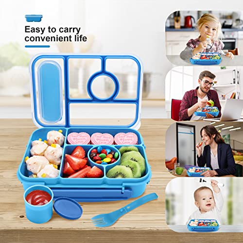 Amathley Bento Box Adult Lunch Box Kids,Lunch Containers for Adults/Kids/Toddler,5 Compartments Bento Lunch Box with Sauce Vontainers,Microwave &... Amathley Bento Box Adult Lunch Box Kids,Lunch Containers for Adults/Kids/Toddler,5 Compartments Bento Lunch Box with Sauce Vontainers,Microwave &...