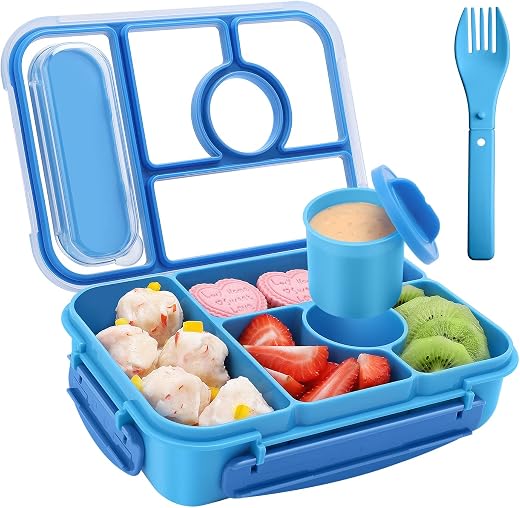Amathley Bento Box Adult Lunch Box Kids,Lunch Containers for Adults/Kids/Toddler,5 Compartments Bento Lunch Box with Sauce Vontainers,Microwave &... Amathley Bento Box Adult Lunch Box Kids,Lunch Containers for Adults/Kids/Toddler,5 Compartments Bento Lunch Box with Sauce Vontainers,Microwave &...