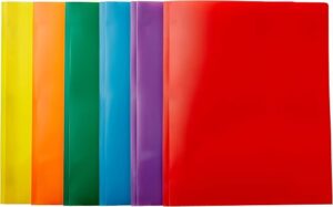 Amazon Basics Heavy Duty Plastic Folders with 2 Pockets for Letter Size Paper, Assorted Colors, Pack of 6 Amazon Basics Heavy Duty Plastic Folders with 2 Pockets for Letter Size Paper, Assorted Colors, Pack of 6
