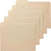 Amazon Basics Sturdy File Folders with Reinforced Tabs for Filing and Organization, 1/3-Cut Tab, Assorted Positions, Letter Size, 8.5x11 inches,...
