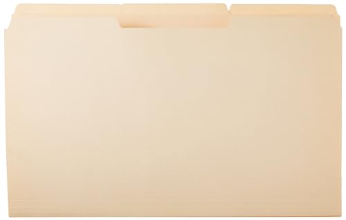 Amazon Basics Sturdy Manila File Folders, 1/3 Tabs in Assorted Positions for Filing and Easy Labeling, Legal Size, 8.5 x 14 inch, 100-Pack Amazon Basics Sturdy Manila File Folders, 1/3 Tabs in Assorted Positions for Filing and Easy Labeling, Legal Size, 8.5 x 14 inch, 100-Pack