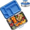 AOHEA Stainless Steel Bento Box Kids, Kids Metal Bento Lunch Box BPA Free Lunch Box Containers 304 Stainless Steel Bento Box for School and...