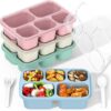 Bento Box Adult Lunch Box - 4 Pack, 5 - Compartment Meal Prep Container for Kids, Reusable Food Storage Snack Containers - Stackable for School,... Bento Box Adult Lunch Box - 4 Pack, 5 - Compartment Meal Prep Container for Kids, Reusable Food Storage Snack Containers - Stackable for School,...