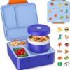 Bento Box for Kids, Lunch Box with Sticker and Leak-Proof Vacuum Food Jar, 4 Compartment BPA-Free Toddler Bento Box for School, Machine-Washable... Bento Box for Kids, Lunch Box with Sticker and Leak-Proof Vacuum Food Jar, 4 Compartment BPA-Free Toddler Bento Box for School, Machine-Washable...