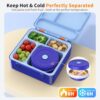 Bento Box for Kids, Lunch Box with Sticker and Leak-Proof Vacuum Food Jar, 4 Compartment BPA-Free Toddler Bento Box for School, Machine-Washable... Bento Box for Kids, Lunch Box with Sticker and Leak-Proof Vacuum Food Jar, 4 Compartment BPA-Free Toddler Bento Box for School, Machine-Washable...