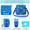 Bento Lunch Box for Kids with 17oz Soup Thermo,Insulated Tumbler Water Bottle and Insulated Lunch Bag,Leak-Proof 3 Compartment Lunch Food Container...