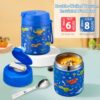 Bento Lunch Box for Kids with 17oz Soup Thermo,Insulated Tumbler Water Bottle and Insulated Lunch Bag,Leak-Proof 3 Compartment Lunch Food Container...