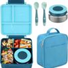 Bento Lunch Box Set for Kids with 8oz Soup Thermo, Leak-Proof Lunch Containers with 4 Compartment, Kids Thermo Hot Food Jar and Insulated Lunch Bag... Bento Lunch Box Set for Kids with 8oz Soup Thermo, Leak-Proof Lunch Containers with 4 Compartment, Kids Thermo Hot Food Jar and Insulated Lunch Bag...