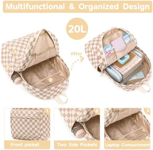 Bluboon School Backpack for Teen Girls Bookbags Elementary High School Corduroy Laptop Bags Women Travel Daypacks