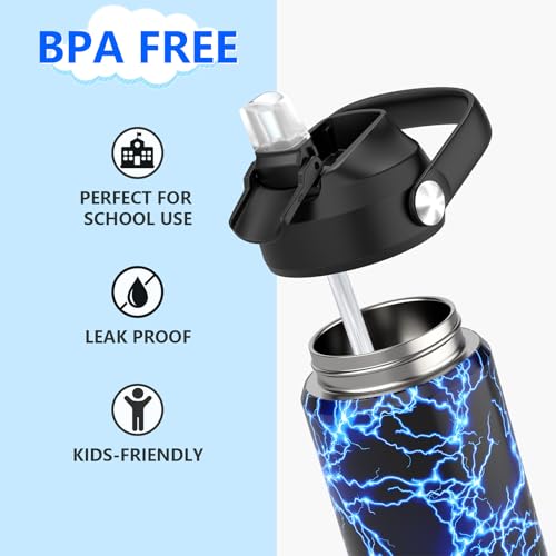 Boys Water Bottle with Straw,18 oz Kids Insulated Cups with Stainless Steel Leak Proof for School,Sport&Travel(Lightning) Boys Water Bottle with Straw,18 oz Kids Insulated Cups with Stainless Steel Leak Proof for School,Sport&Travel(Lightning)