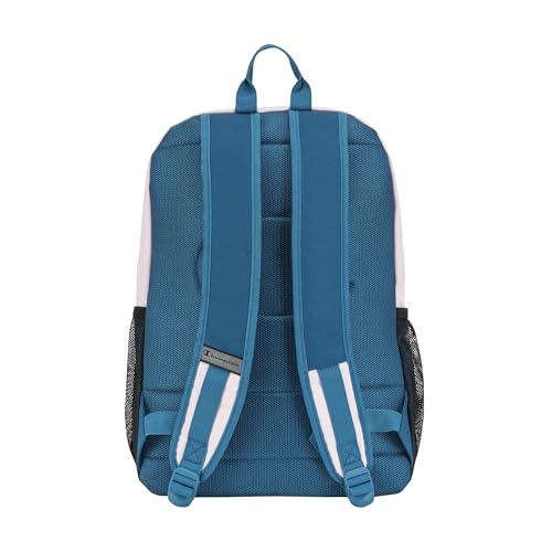 Champion Kids' Bungee Backpack with Padded Straps, Water Bottle Pocket, Carry Handle for Daily Use, Pink/Blue, One Size