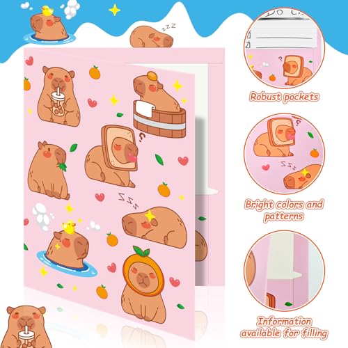Cinrobiye 24 Pack Inspirational 2 Pocket Folders with 32 Name Labels, Decorative Motivational Letter Size Kids Folders File with Pockets for Office...