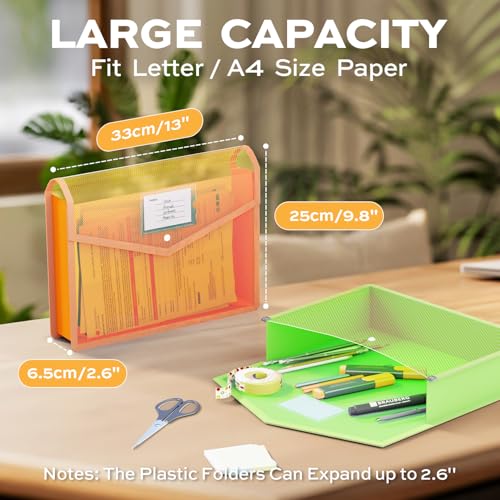 Deli 10 Pack Plastic Expanding File Folder, Folders for Documents with Snap Closure, Colorful File Folder Organizer, Transparent Accordion File... Deli 10 Pack Plastic Expanding File Folder, Folders for Documents with Snap Closure, Colorful File Folder Organizer, Transparent Accordion File...