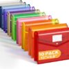 Deli 10 Pack Plastic Expanding File Folder, Folders for Documents with Snap Closure, Colorful File Folder Organizer, Transparent Accordion File... Deli 10 Pack Plastic Expanding File Folder, Folders for Documents with Snap Closure, Colorful File Folder Organizer, Transparent Accordion File...