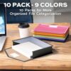 Deli 10 Pack Plastic Expanding File Folder, Folders for Documents with Snap Closure, Colorful File Folder Organizer, Transparent Accordion File... Deli 10 Pack Plastic Expanding File Folder, Folders for Documents with Snap Closure, Colorful File Folder Organizer, Transparent Accordion File...