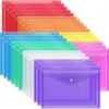 EOOUT 28pcs Plastic Envelopes, Plastic Folders for Documents, Poly Folders with Snap Closure, 8 Colors, A4 Size, Letter Size, for School and Office...