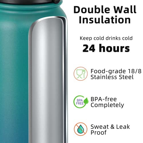 Fanhaw 20 oz Insulated Stainless Steel Water Bottle with Anti-Dust Chug Lid, Leakproof Vacuum Metal Everyday Use Bottle for Kids, Teens & Adults,...