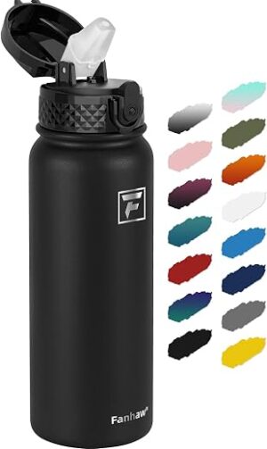 Fanhaw 20 Oz Kids Insulated Stainless Steel Water Bottle with Straw Lid, Leakproof & Anti-Dust Everyday Use Bottle for School, Women & Men, Back to... Fanhaw 20 Oz Kids Insulated Stainless Steel Water Bottle with Straw Lid, Leakproof & Anti-Dust Everyday Use Bottle for School, Women & Men, Back to...