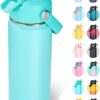 Fijinhom 18oz Insulated Stainless Steel Water Bottle, Wide Mouth Double Wall Vacuum, Silicone Straw, Sweat & Leak Proof, BPA Free Insulated Water...
