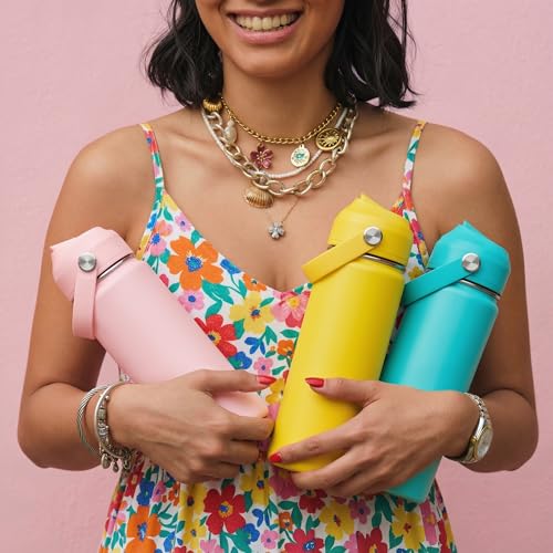 Fijinhom 18oz Insulated Stainless Steel Water Bottle, Wide Mouth Double Wall Vacuum, Silicone Straw, Sweat & Leak Proof, BPA Free Insulated Water...