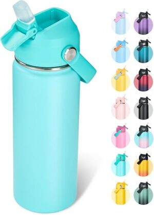 Fijinhom 18oz Insulated Stainless Steel Water Bottle, Wide Mouth Double Wall Vacuum, Silicone Straw, Sweat & Leak Proof, BPA Free Insulated Water... Fijinhom 18oz Insulated Stainless Steel Water Bottle, Wide Mouth Double Wall Vacuum, Silicone Straw, Sweat & Leak Proof, BPA Free Insulated Water...