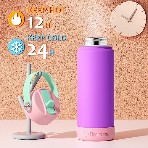 Fimibuke Kids Insulated Water Bottle, 18oz BPA FREE Kids Cup with Straw Double Wall Vacuum Tumbler 18/8 Stainless Steel Leak Proof Toddler Water...