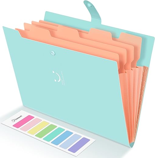 Forvencer Accordion File Organizer, Letter Size, 5 Pocket Expanding File Folder, Cute File Folder with Labels, Portable File Organizer for School... Forvencer Accordion File Organizer, Letter Size, 5 Pocket Expanding File Folder, Cute File Folder with Labels, Portable File Organizer for School...