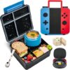 Game Bento Box for Kids, Lunch Box with Thermo(9oz Food Jar), Folding Spoon, Removable Divider & Sauce Cup, Lunch Box Kids for School,Travel,...