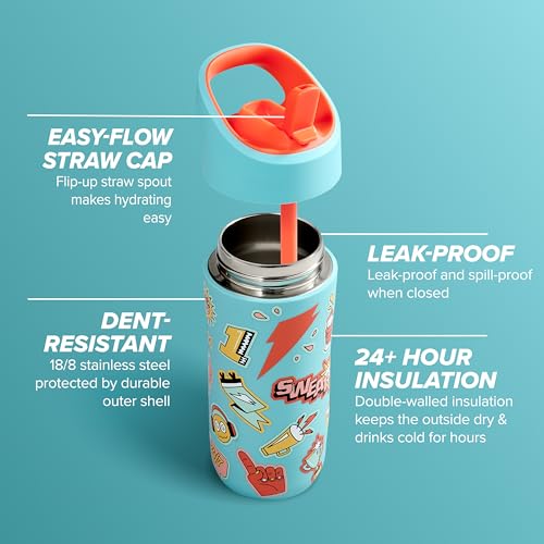 Gatorade Kids' Rookie Metal Water Bottle, 12oz, Stainless Steel Bottle, Double-Wall Insulation, Vacuum Insulated, Thermo Mug Gatorade Kids' Rookie Metal Water Bottle, 12oz, Stainless Steel Bottle, Double-Wall Insulation, Vacuum Insulated, Thermo Mug