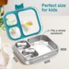HOMEKOL Stainless Steel Bento Lunch Box, Blue, 3.3Cups | 3-Compartment,Leak-Proof, for Kids & Adults, BPA-Free, Dishwasher Safe, Clear Tritan Lid,... HOMEKOL Stainless Steel Bento Lunch Box, Blue, 3.3Cups | 3-Compartment,Leak-Proof, for Kids & Adults, BPA-Free, Dishwasher Safe, Clear Tritan Lid,...
