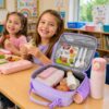 Insulated Lunch Bag for Kids - Cute Initial Lunch Box for Girls Boys with Adjustable Strap, Side Pocket, Leak-Proof Lining for School Daycare...