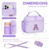 Insulated Lunch Bag for Kids - Cute Initial Lunch Box for Girls Boys with Adjustable Strap, Side Pocket, Leak-Proof Lining for School Daycare...