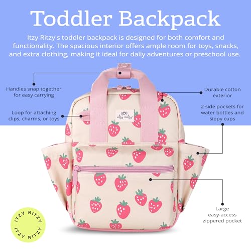 Itzy Ritzy Toddler Backpack - Daycare Bag - Features Adjustable Shoulder Straps, 2 Side Pockets & Spacious Interior with Wipeable Fabric Lining &... Itzy Ritzy Toddler Backpack - Daycare Bag - Features Adjustable Shoulder Straps, 2 Side Pockets & Spacious Interior with Wipeable Fabric Lining &...