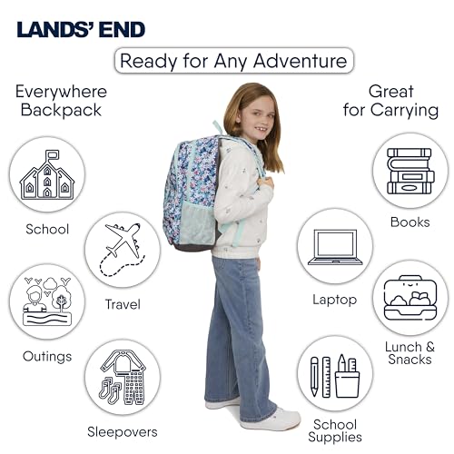 Lands' End Unisex Kids Large ClassMate Lightweight Durable Elementary School Backpack, Peacock Lands' End Unisex Kids Large ClassMate Lightweight Durable Elementary School Backpack, Peacock