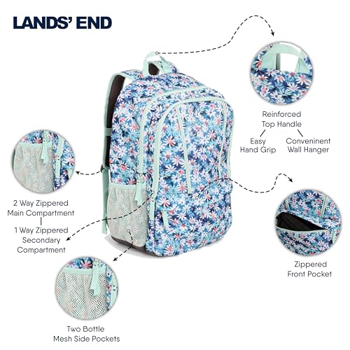 Lands' End Unisex Kids Large ClassMate Lightweight Durable Elementary School Backpack, Peacock Lands' End Unisex Kids Large ClassMate Lightweight Durable Elementary School Backpack, Peacock