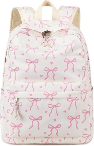 LOIDOU Backpack for Girls School Backpacks Bookbags for Elementary Middle School Women Laptop Backpacks (Bow tie Beige, L-17) LOIDOU Backpack for Girls School Backpacks Bookbags for Elementary Middle School Women Laptop Backpacks (Bow tie Beige, L-17)