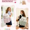 LOVEVOOK Cute School Backpack for Girls Ages 8-14, Bookbag with Plush Bear & Clear Display Pocket, Fits 15.6 Inch Laptop & 40oz Tumbler, Back to...