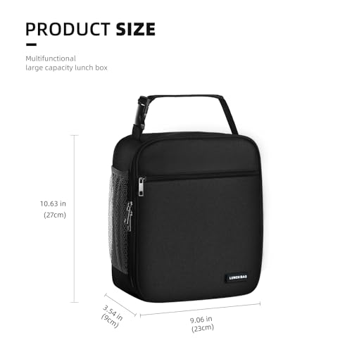 Lovoeo Lunch box Lunch bag for men women Insulated Lunchbox Lunch bags for Work Picnic Travel (Black) Lovoeo Lunch box Lunch bag for men women Insulated Lunchbox Lunch bags for Work Picnic Travel (Black)