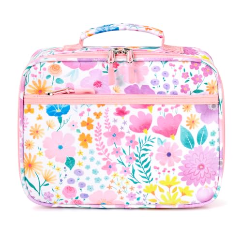 mibasies Kids Lunch Box for Girls, Insulated and Reusable Lunch Bag for School Preschool Kindergarten, Flower Pink mibasies Kids Lunch Box for Girls, Insulated and Reusable Lunch Bag for School Preschool Kindergarten, Flower Pink